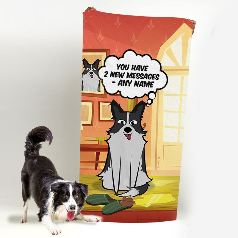 Personalised Dog New Messages Beach Towel - Image 1