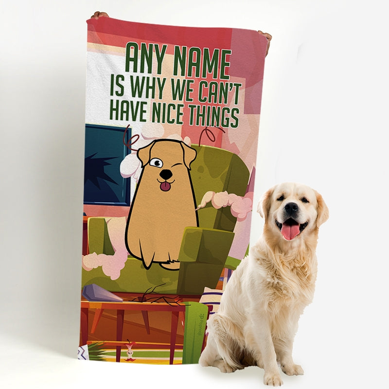 Personalised Dog Nice Things Beach Towel - Image 2