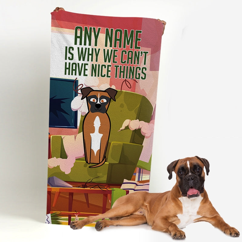 Personalised Dog Nice Things Beach Towel - Image 1