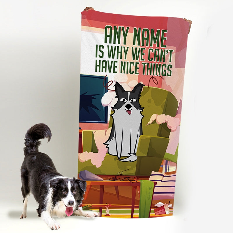 Personalised Dog Nice Things Beach Towel - Image 3