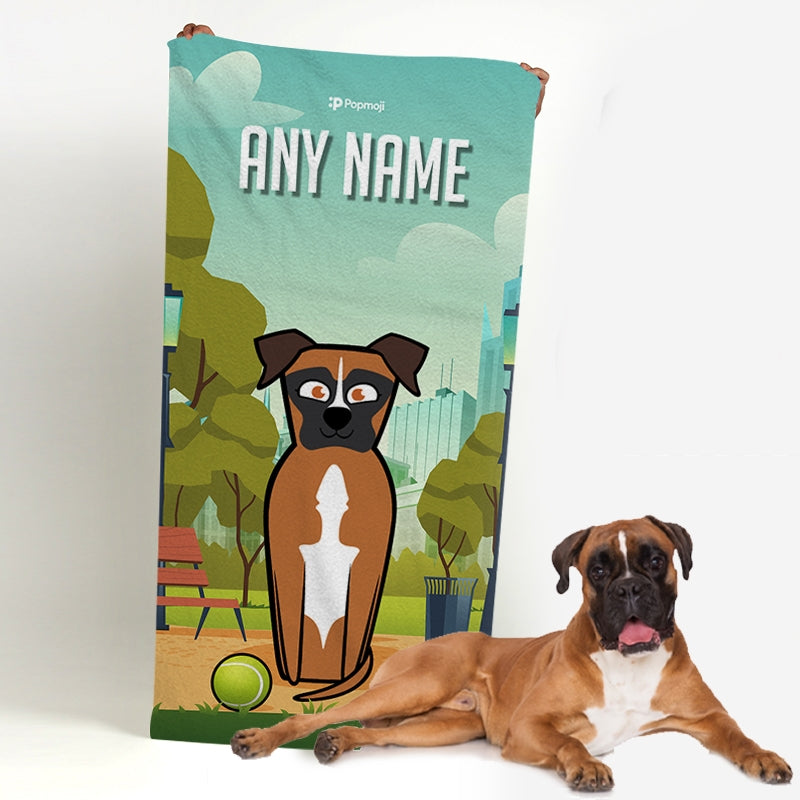 Personalised Dog Park Life Beach Towel - Image 3