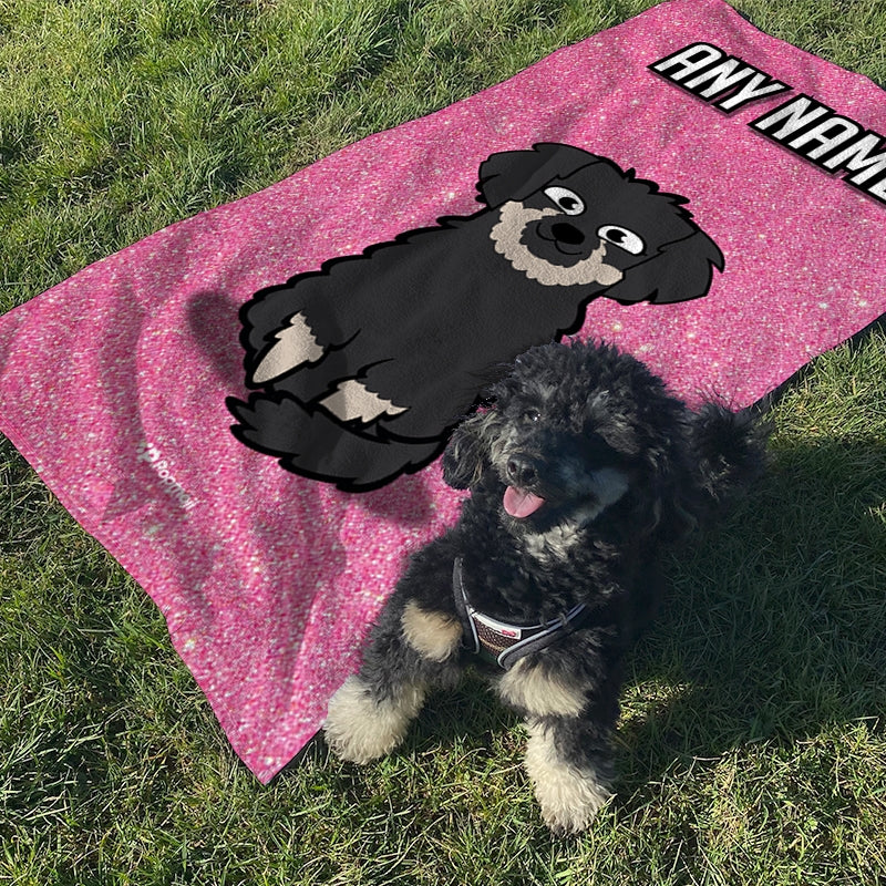 Personalised Dog Pink Glitter Beach Towel - Image 3