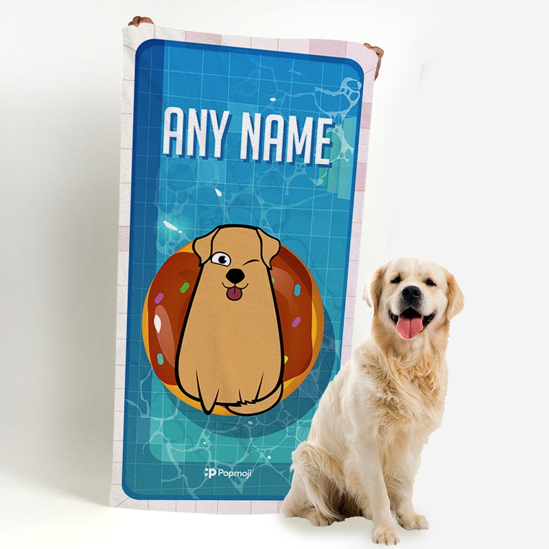 Personalised Dog Pool Time Beach Towel - Image 3