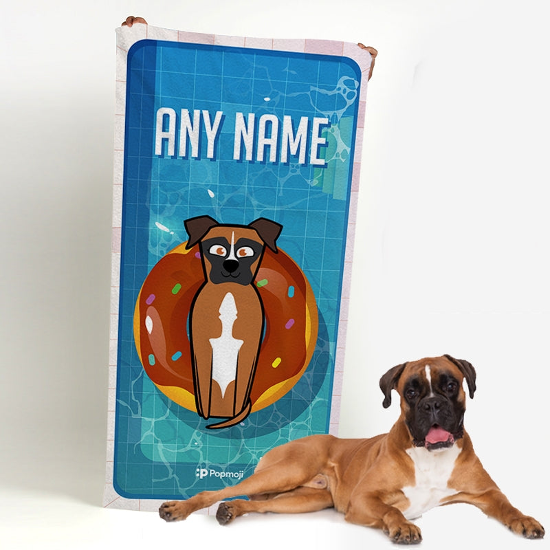 Personalised Dog Pool Time Beach Towel - Image 1