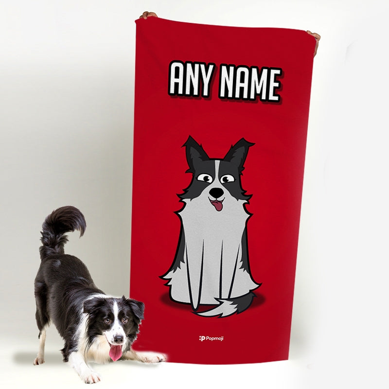 Personalised Dog Red Beach Towel - Image 1