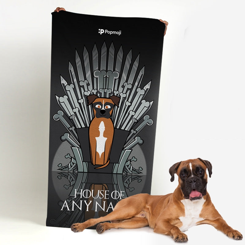 Personalised Dog Throne Beach Towel - Image 1