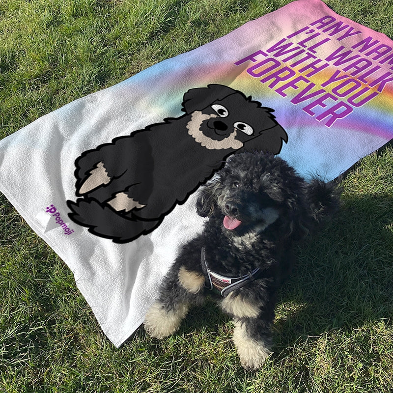 Personalised Dog Walk With You Forever Beach Towel - Image 5