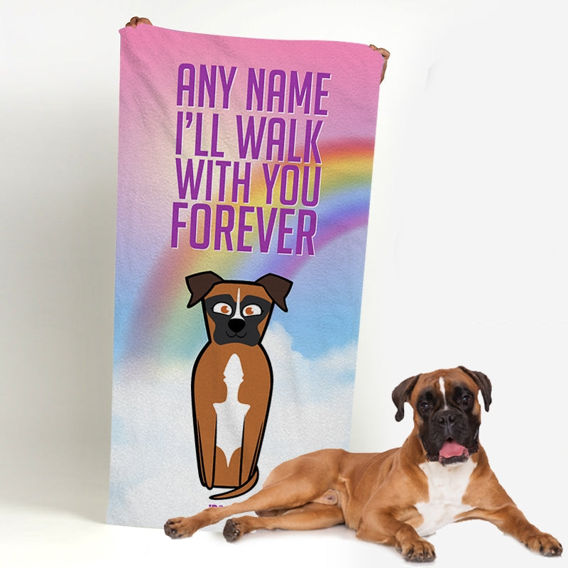 Personalised Dog Walk With You Forever Beach Towel - Image 3