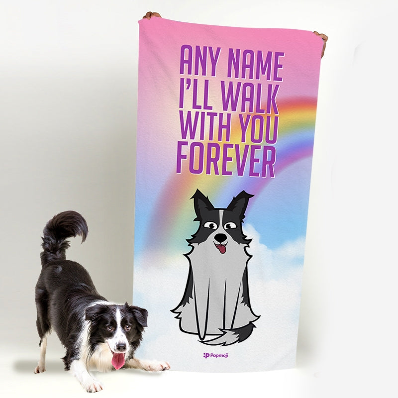 Personalised Dog Walk With You Forever Beach Towel - Image 2