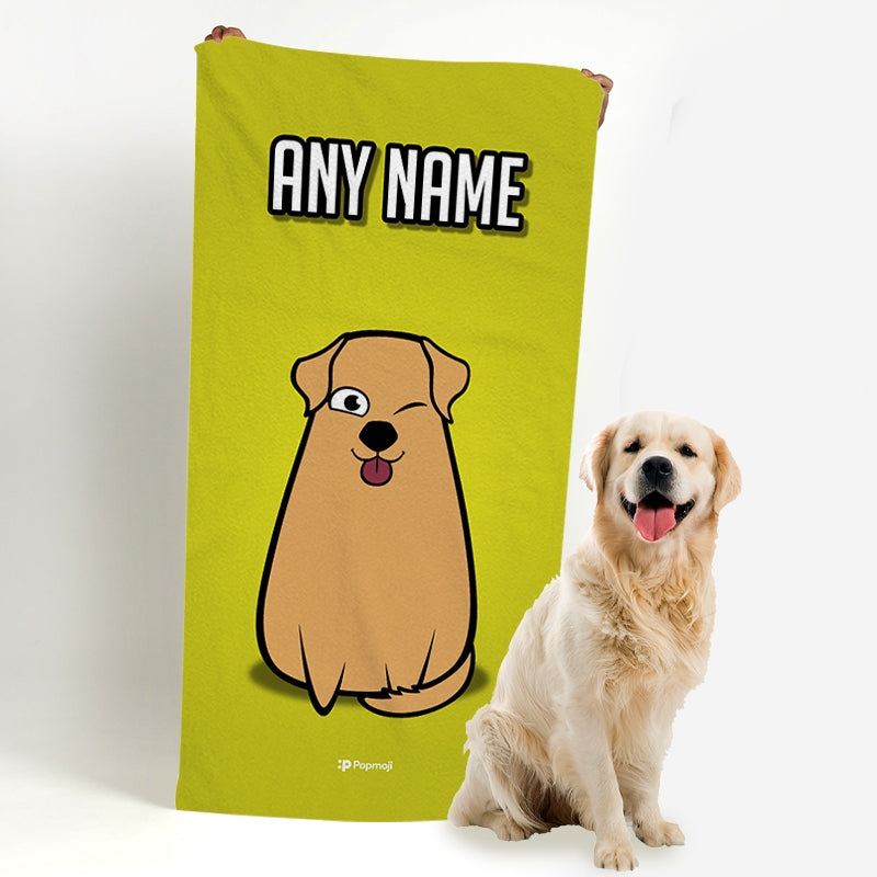 Personalised Dog Yellow Beach Towel - Image 2