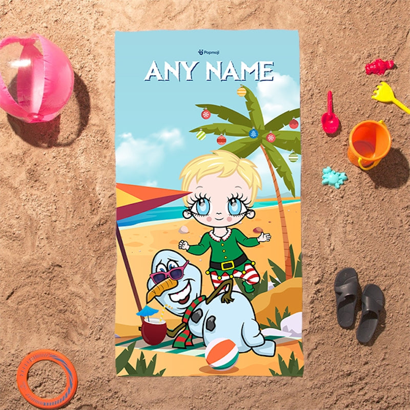 Early Years Tropical Snowman Beach Towel - Image 3