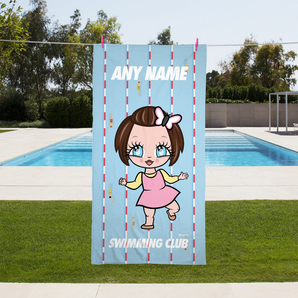 Early Years Personalised Lanes Swimming Towel - Image 1