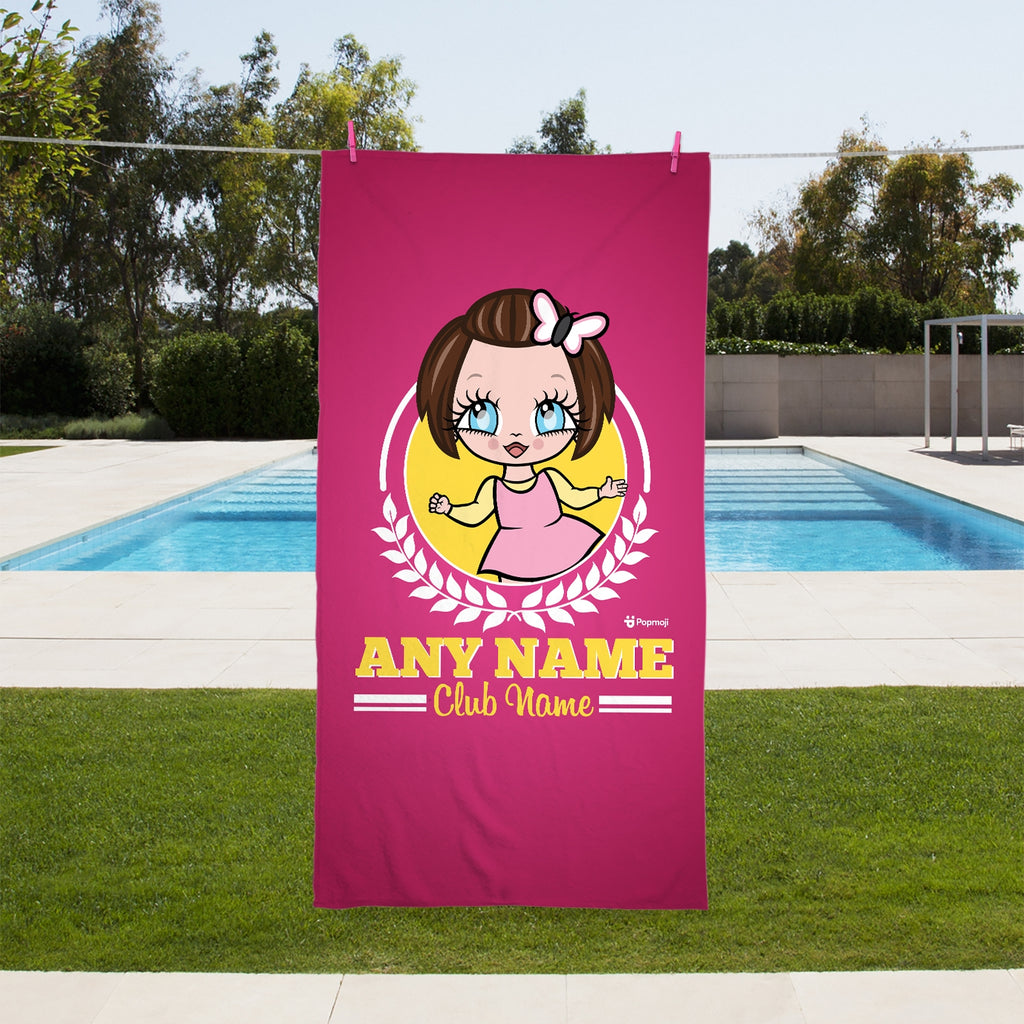 Early Years Personalised Varsity Swimming Towel - Image 1