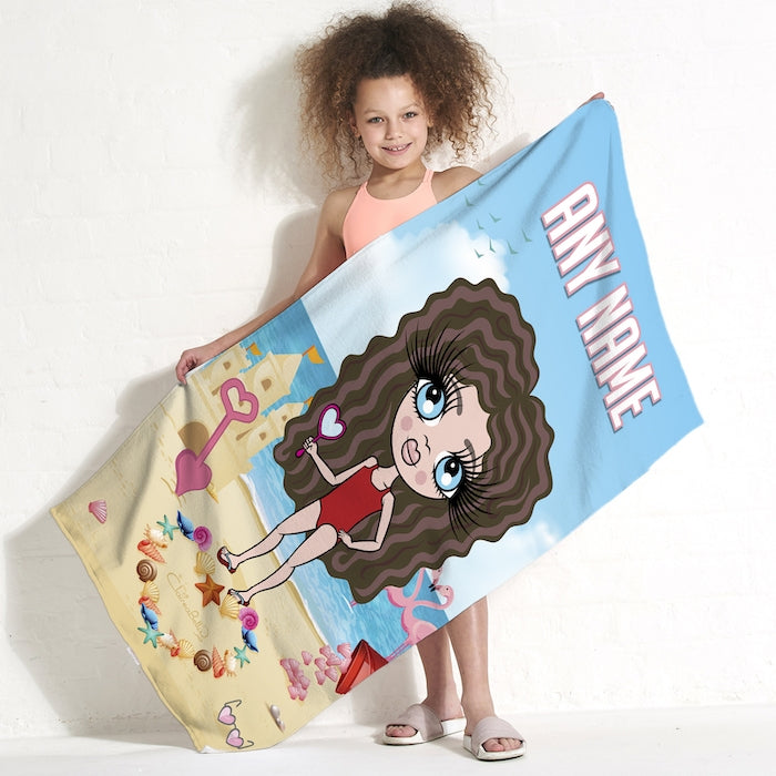 ClaireaBella Girls Flamingo Fun Beach Towel - Image 2