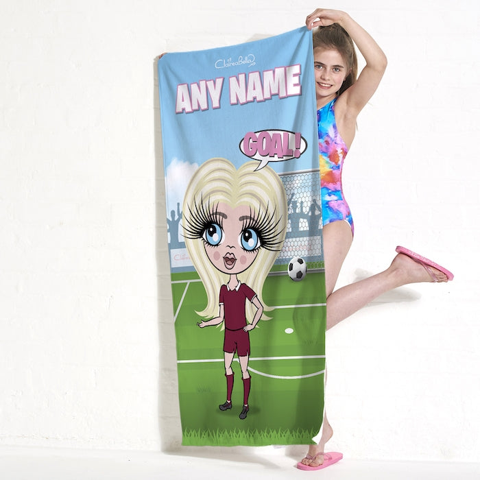 ClaireaBella Girls Footballing Goals Beach Towel - Image 4