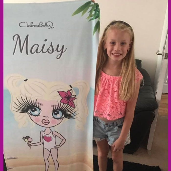 ClaireaBella Girls Beach Print Beach Towel - Image 13