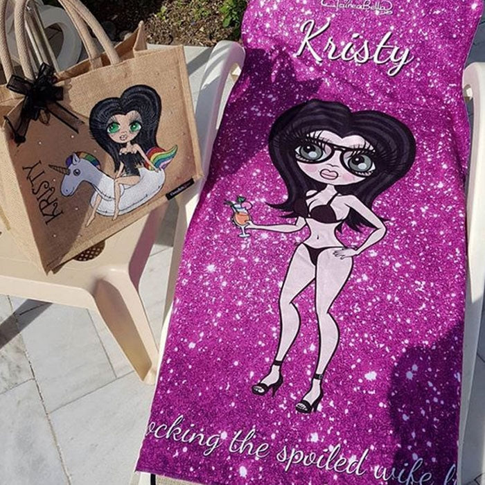 ClaireaBella Glitter Effect Beach Towel - Image 15