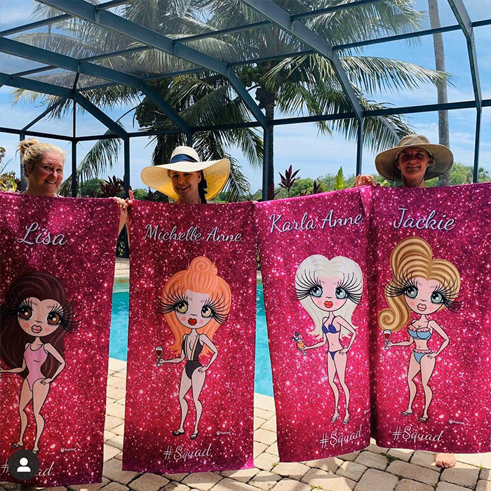 ClaireaBella Glitter Effect Beach Towel