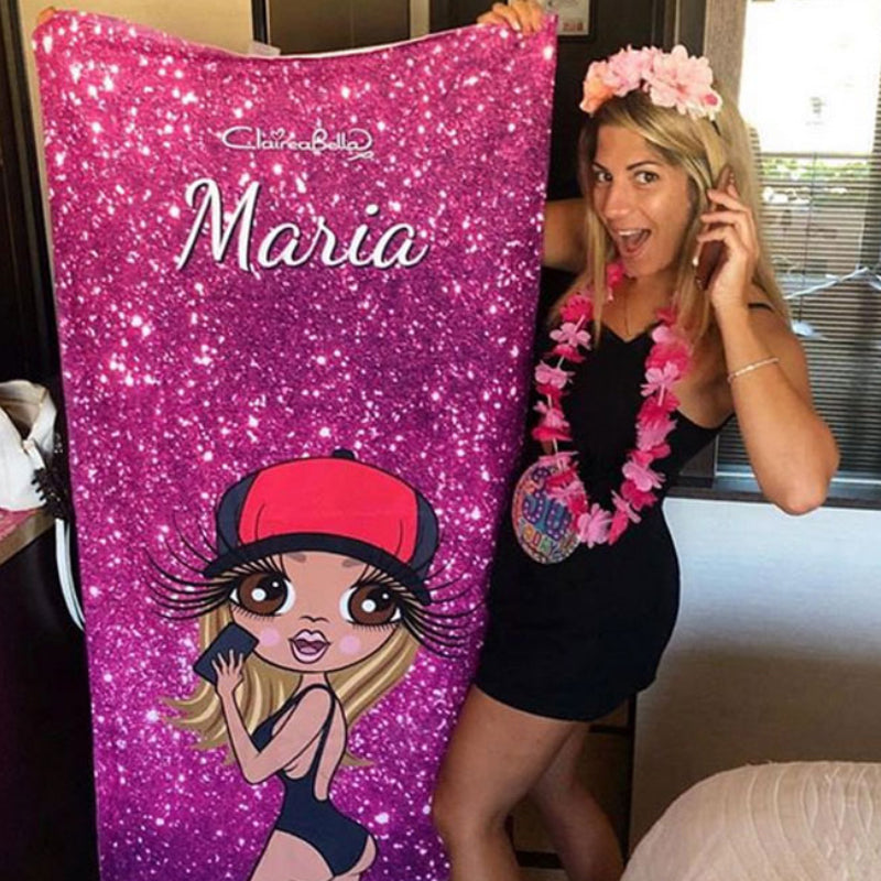 ClaireaBella Glitter Effect Beach Towel