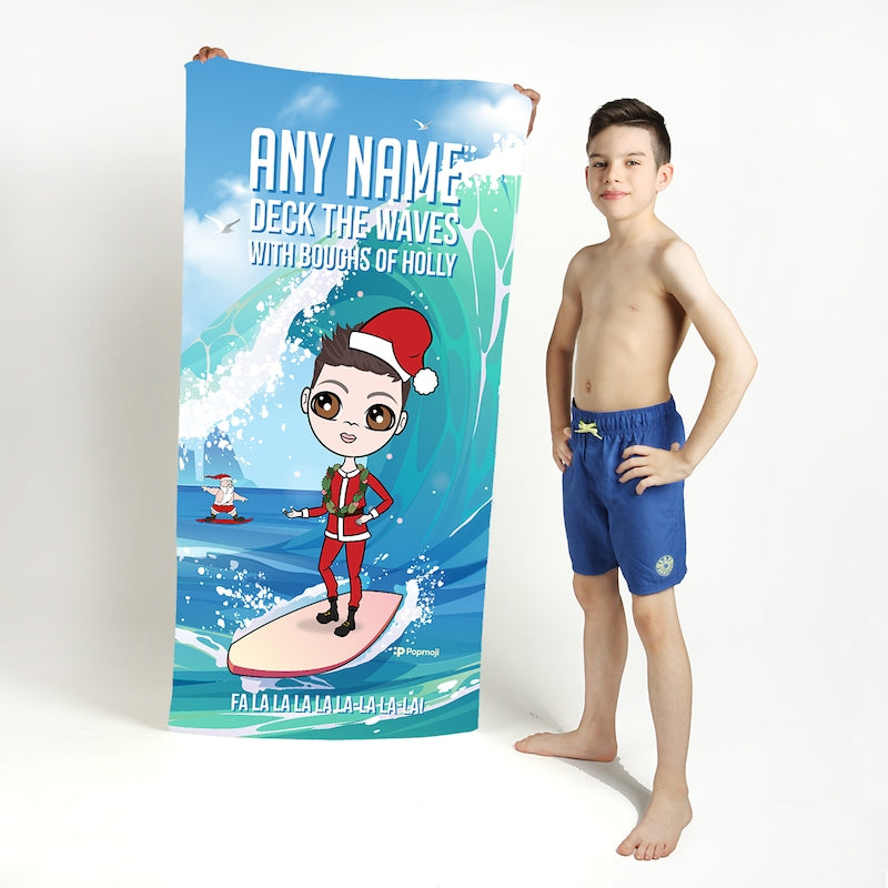 Jnr Boys Deck The Waves Beach Towel - Image 1