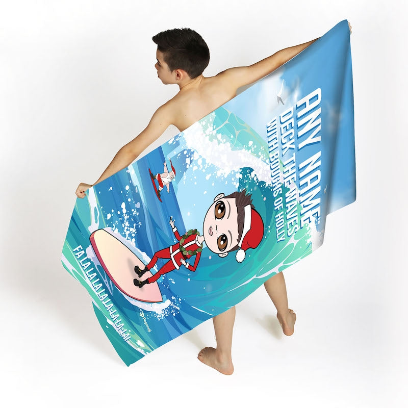 Jnr Boys Deck The Waves Beach Towel - Image 2