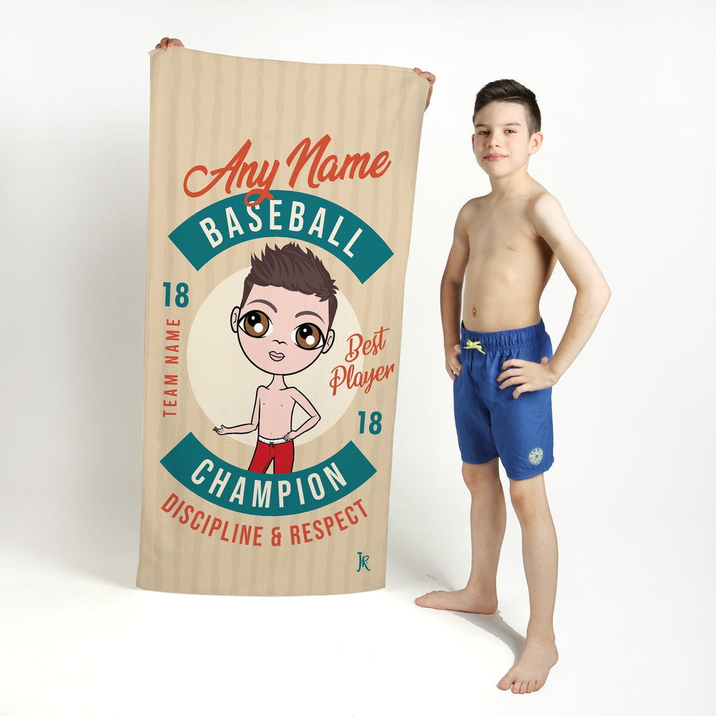 Jnr Boys Retro Baseball Beach Towel - Image 1