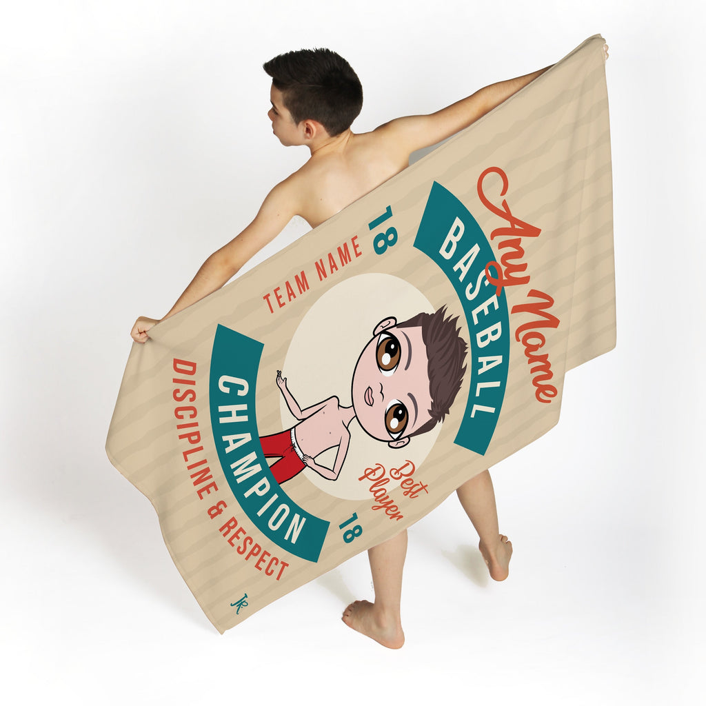 Jnr Boys Retro Baseball Beach Towel - Image 3