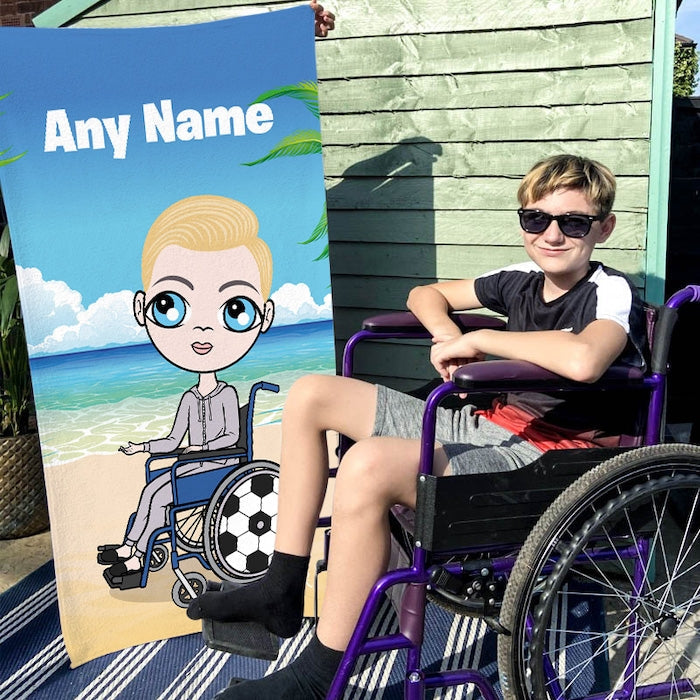 Jnr Boys Beach Print Wheelchair Beach Towel - Image 2