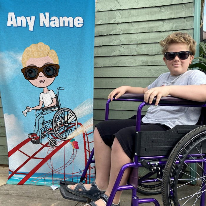 Jnr Boys Thrill Seeker Wheelchair Beach Towel - Image 3