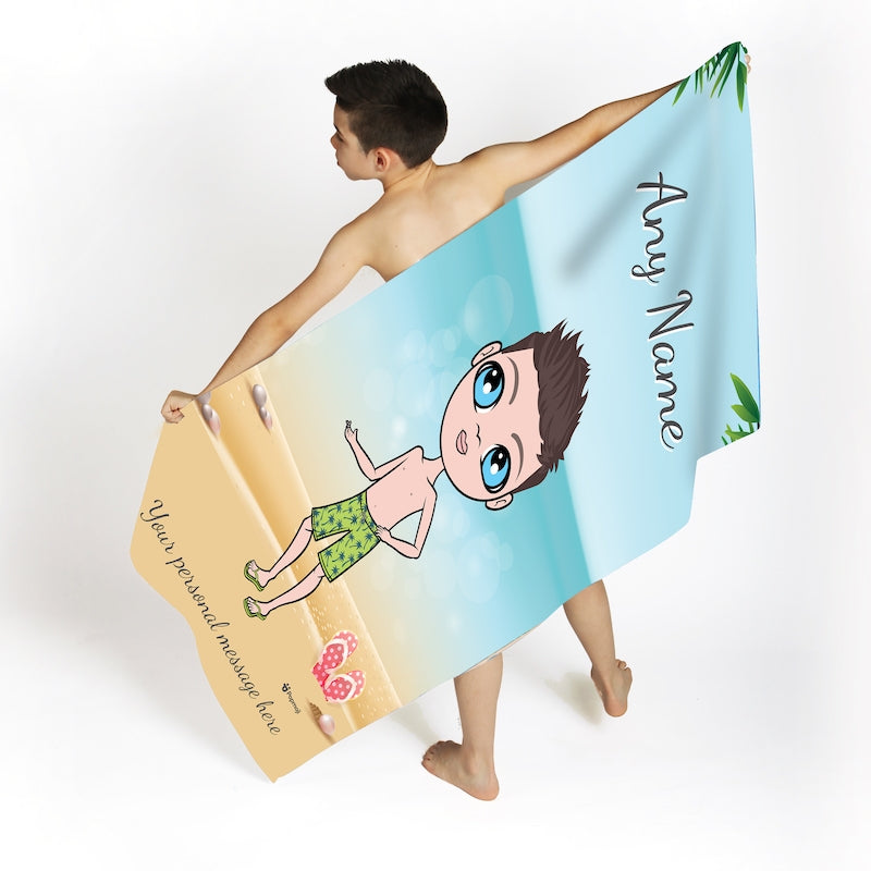 Jnr Boys Beach Print Beach Towel - Image 2