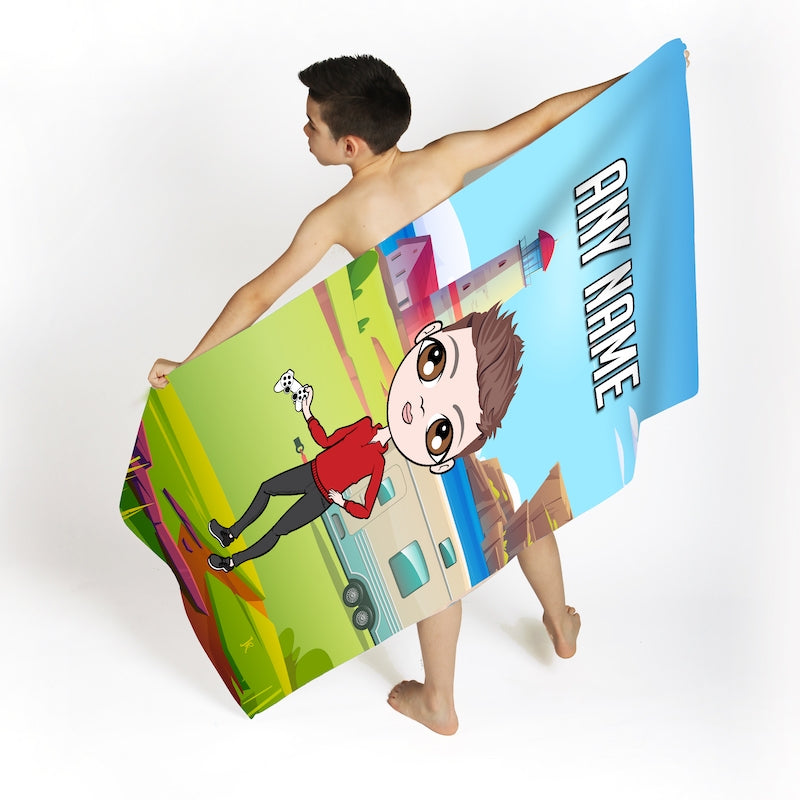 Jnr Boys Caravan Beach Towel - Image 2