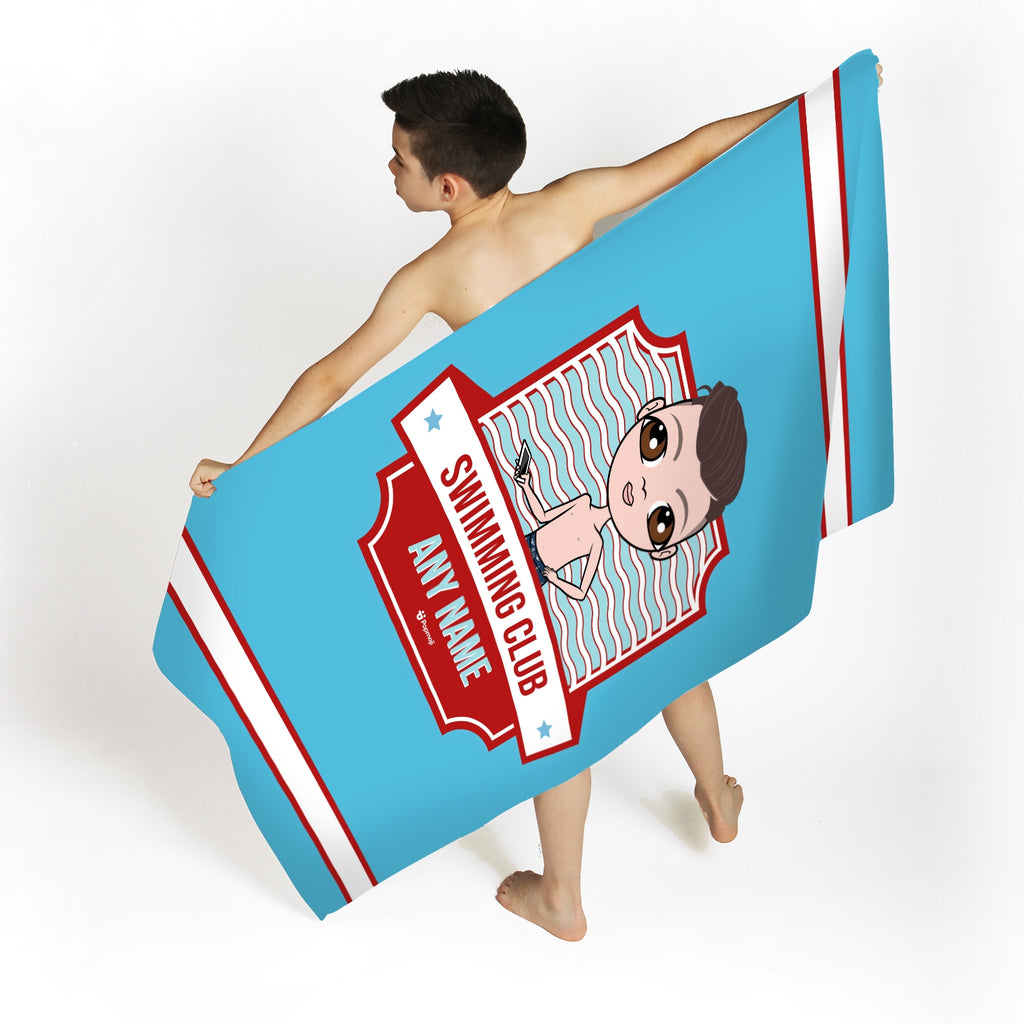 Jnr Boys Personalised Emblem Swimming Towel - Image 1