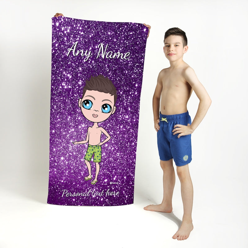 Jnr Boys Glitter Effect Beach Towel - Image 4