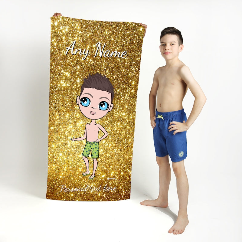 Jnr Boys Glitter Effect Beach Towel - Image 3