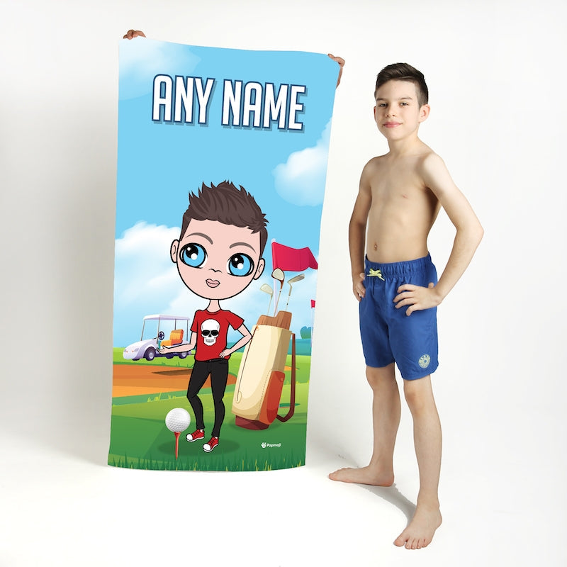 Jnr Boys Golf Beach Towel - Image 1