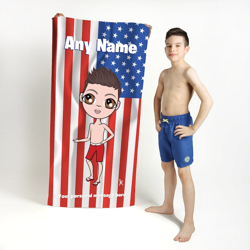 Jnr Boys Stars & Stripes Beach Towel - Image 1