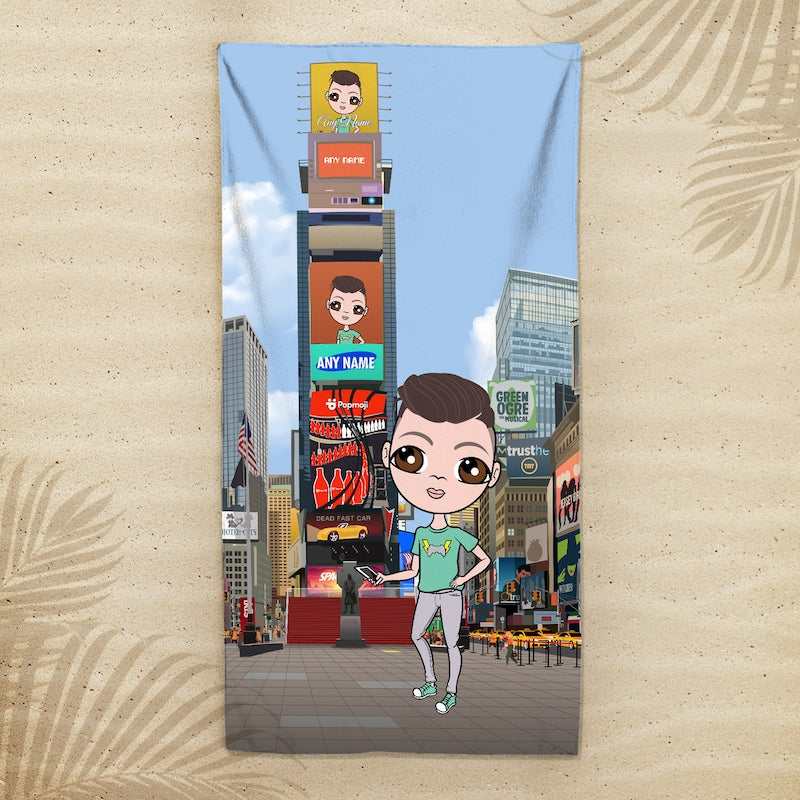 Jnr Boys Times Square Beach Towel - Image 3