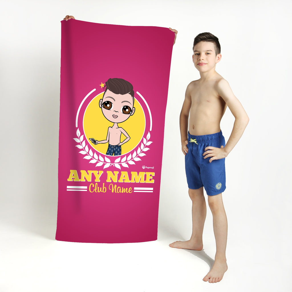 Jnr Boys Personalised Varsity Swimming Towel - Image 1