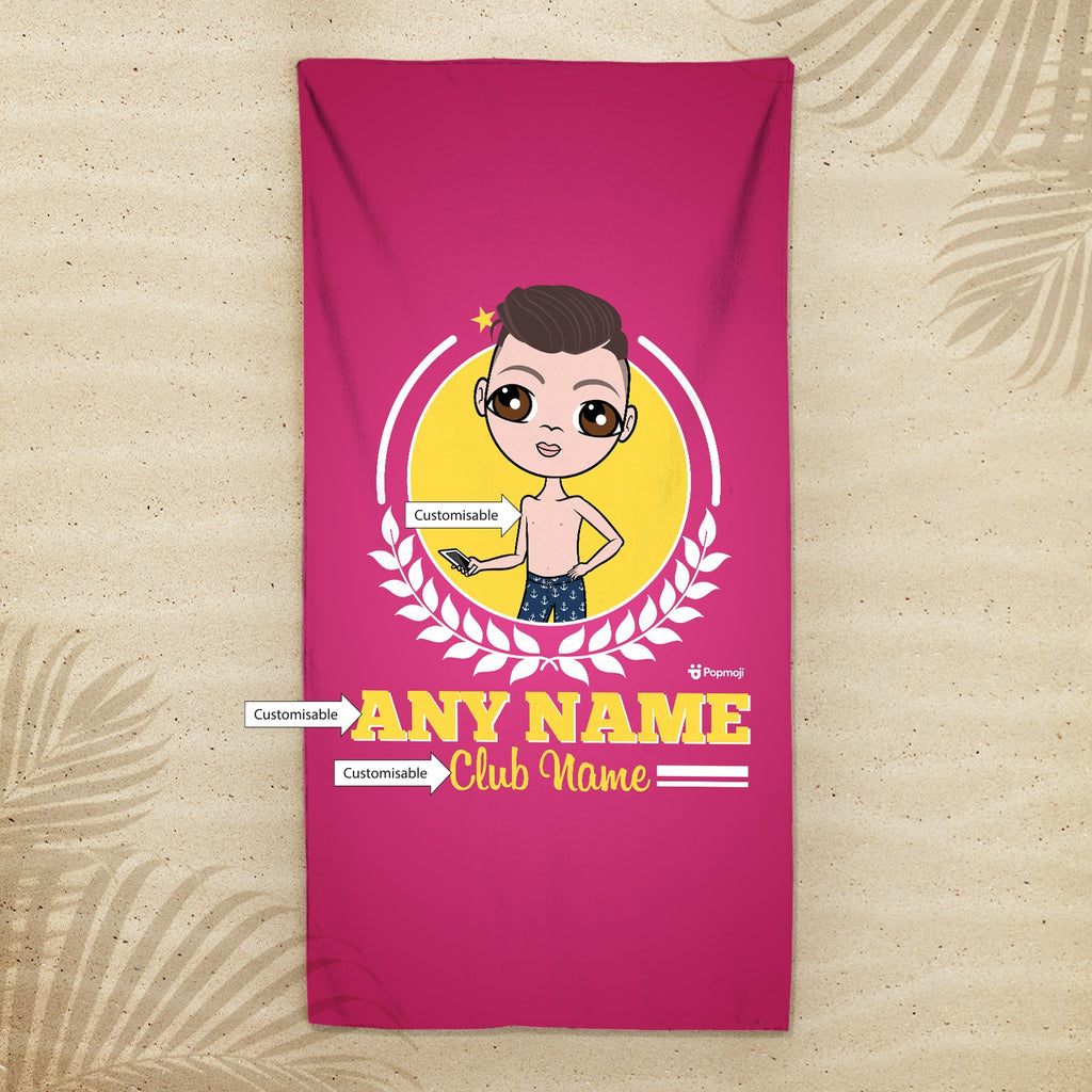 Jnr Boys Personalised Varsity Swimming Towel - Image 2