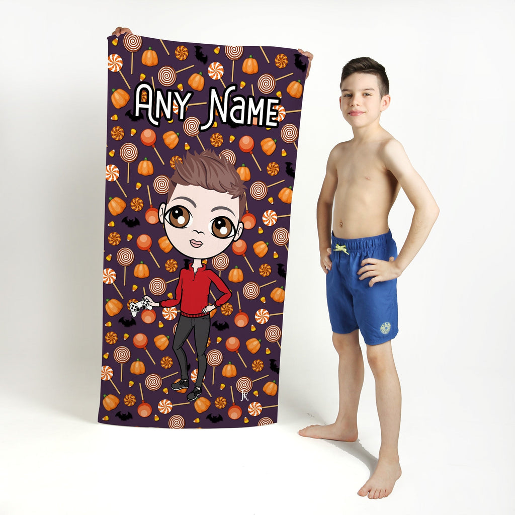 Jnr Boys Spooky Sweet Treats Beach Towel - Image 1