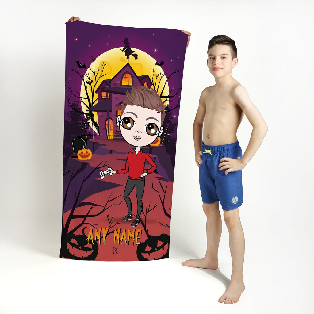 Jnr Boys Haunted House Beach Towel - Image 1