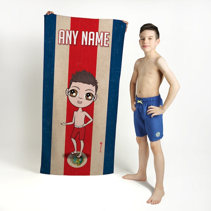 Jnr Boys Love Costa Rica Flag Beach Towel - Image 1