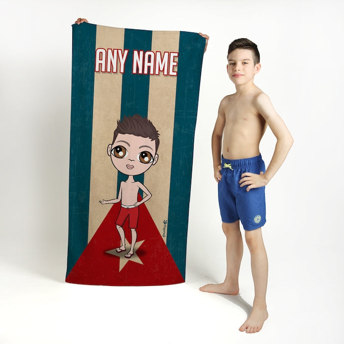 Jnr Boys Love Cuba Flag Beach Towel - Image 1