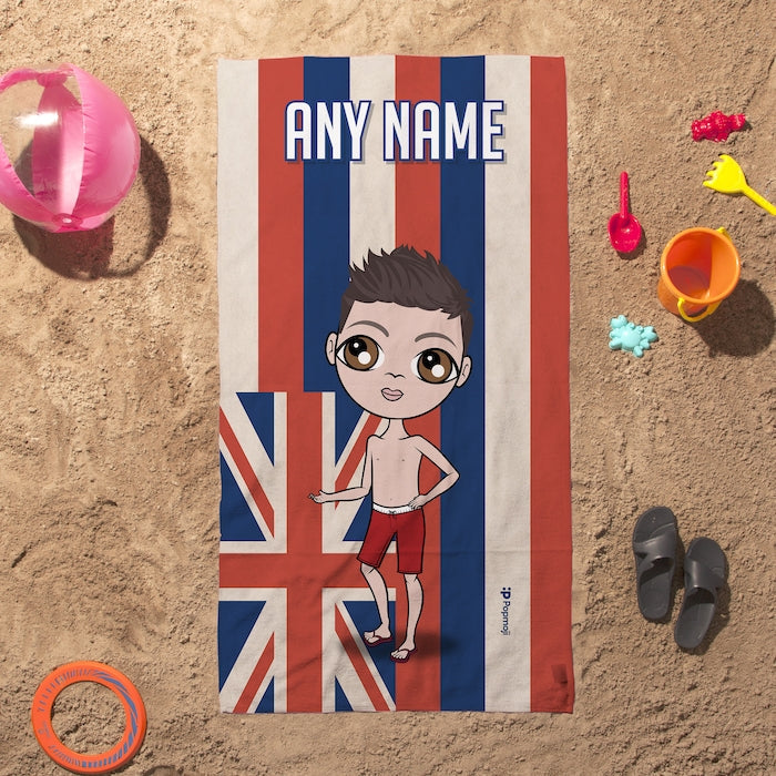 Jnr Boys Love Hawaii Flag Beach Towel - Image 2