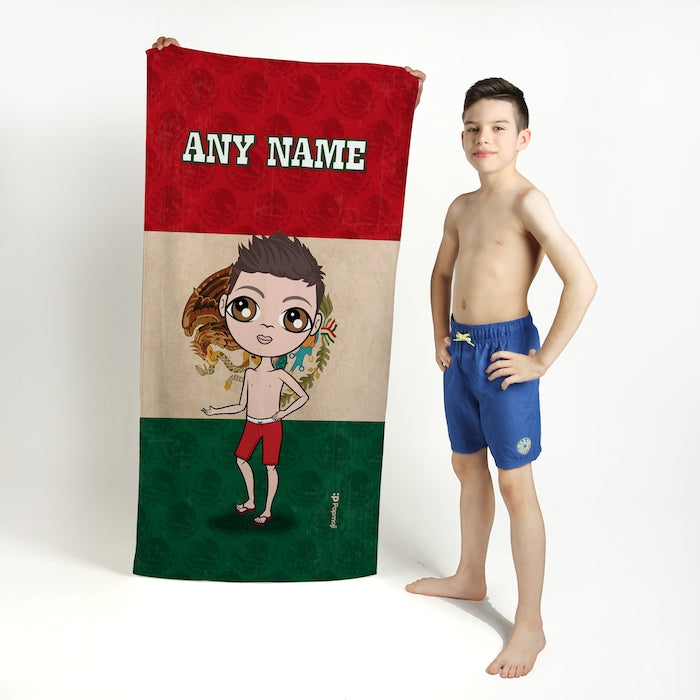 Jnr Boys Love Mexico Flag Beach Towel - Image 1