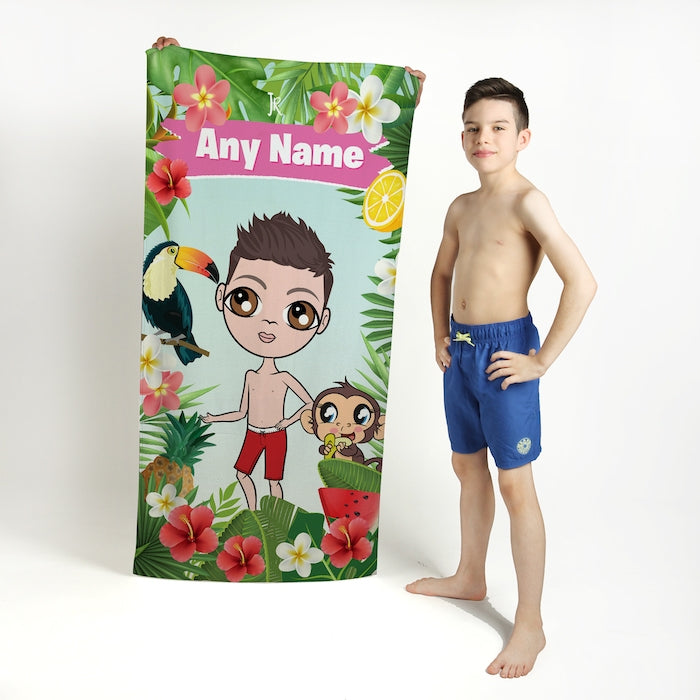 Jnr Boys Tropical Fun Beach Towel - Image 1