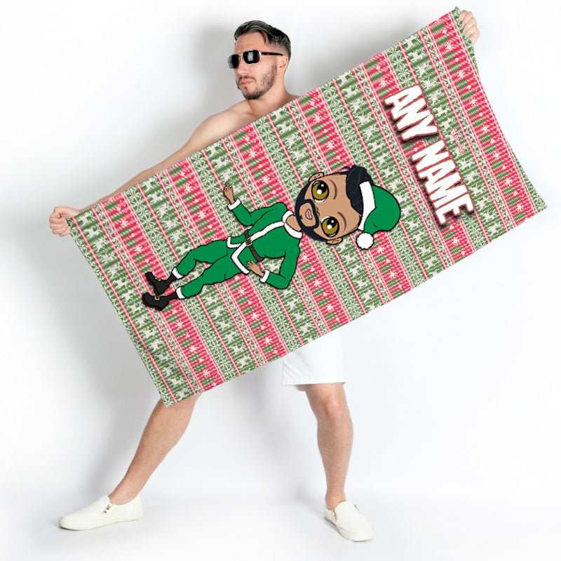 MrCB Christmas Jumper Beach Towel - Image 1