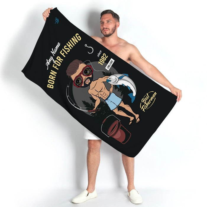 MrCB Born Fishing Beach Towel - Image 4