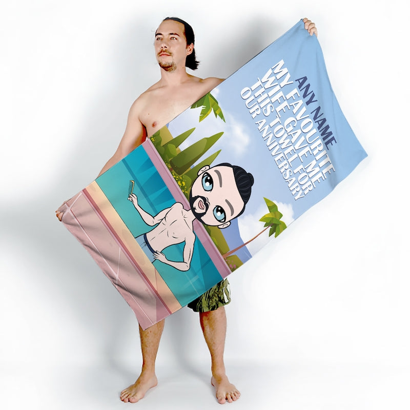 MrCB Favourite Wife Anniversary Beach Towel - Image 3