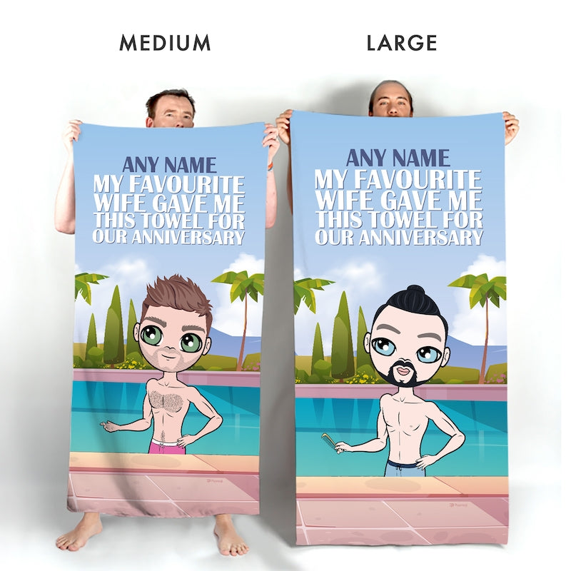 MrCB Favourite Wife Anniversary Beach Towel - Image 5